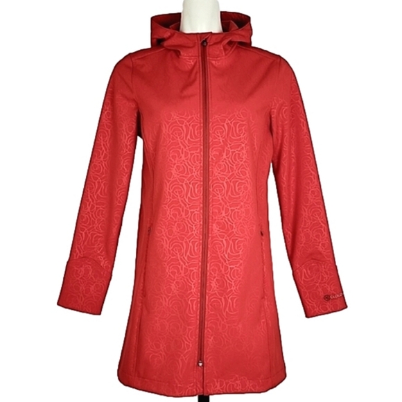 cloudveil Jackets & Blazers - Cloudveil Women's Red Soft Shell Zip Up Hooded Jacket Ghost Floral Size M